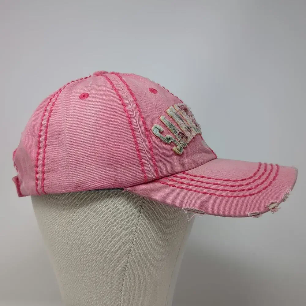 Robin Ruth Baseball Cap Pink One Size San Francisco Distressed Strapback hat